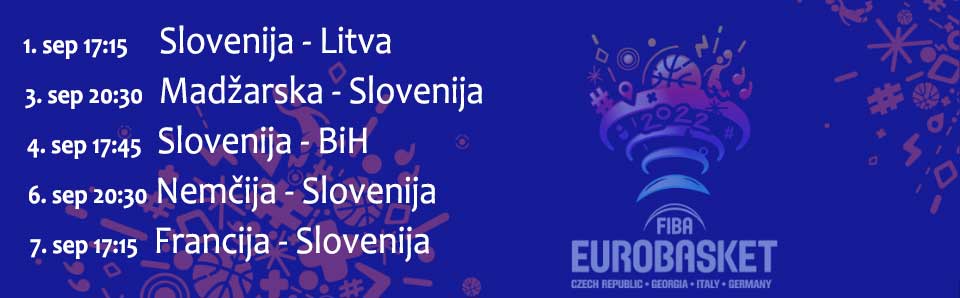 Eurobasket 2022 - Tekme slovenske košarkarske reprezentance Eurobasket 2022 - Tekme slovenske košarkarske reprezentance